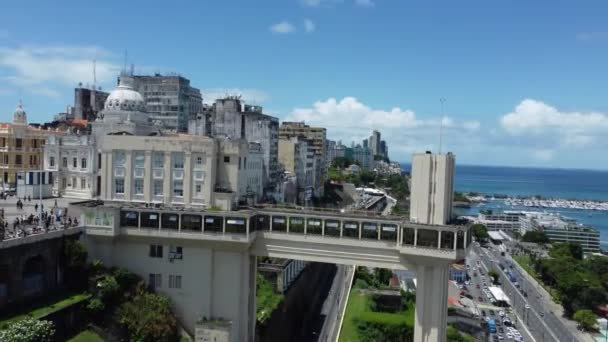 Salvador Bahia Brazil Februari 2023 Passagerarfartyg Ses Förtöjt Vid Piren — Stockvideo