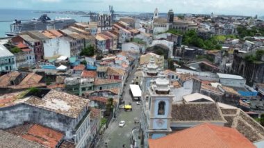 Salvador, Bahia, Brezilya - 1 Şubat 2023: Salvador 'un tarihi merkezinde Pelourinho' dan görüntü.