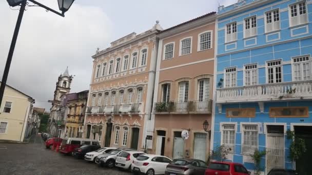 Salvador Bahia Brasil Mayo 2023 Vista Casas Antiguas Barrio Santo — Vídeos de Stock