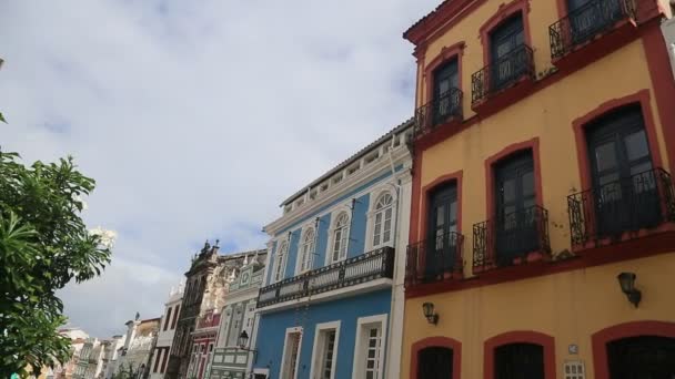 Salvador Bahia Braziliaans Mei 2023 Uitzicht Oude Huizen Buurt Van — Stockvideo