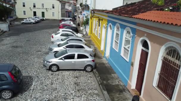 Salvador Bahia Brazylijski Maja 2023 Widok Stare Domy Dzielnicy Santo — Wideo stockowe