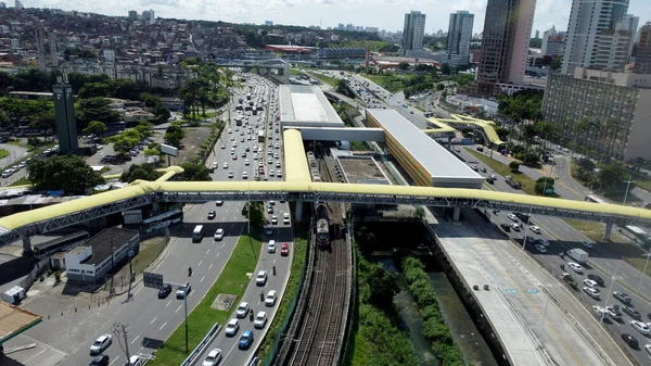 Salvador Bahia Brasil Maio 2023 Circulação Veículos Trânsito Região Iguatem — Fotografia de Stock