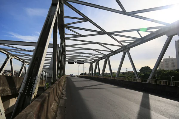 Salvador Bahia Brazilský Květen 2023 Pohled Most Železným Nosníkem Městě — Stock fotografie