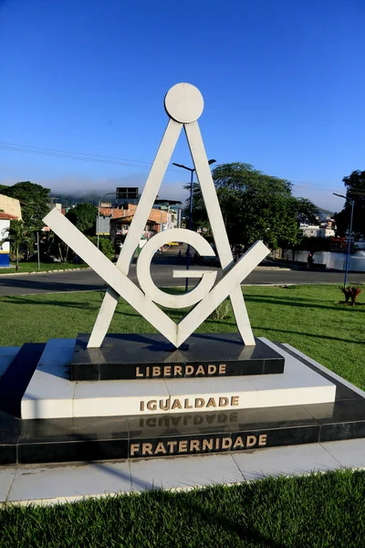 Gandu Bahia Brazil Μάιος 2023 Γλυπτική Σύμβολο Της Ελευθεροτεκτονισμού Φαίνεται — Φωτογραφία Αρχείου