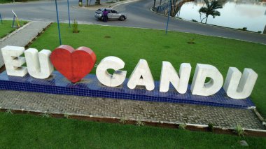Gandu, Bahia, Brezilya - 19 Mayıs 2023: Gandu şehrinin girişini imzalayın..