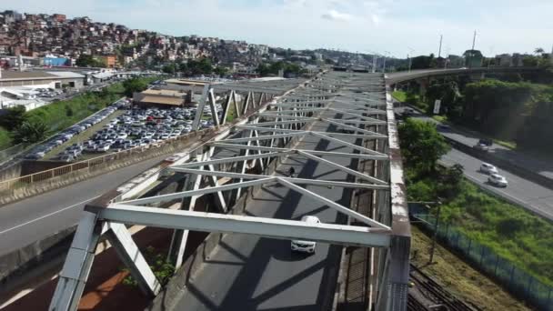 Salvador Bahia Brazil May 2023 View Bridge Iron Girder City — Stock Video