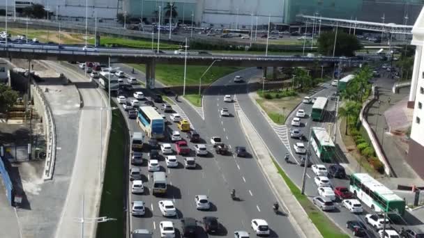 Salvador Bahia Brazil May 2023 Movement Vehicle Traffic Iguatemi Region — 图库视频影像