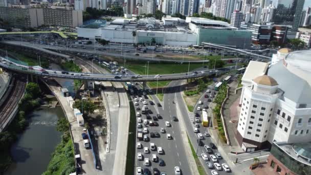 Salvador Bahia Brasilien Mai 2023 Bewegung Von Fahrzeugen Verkehr Der — Stockvideo