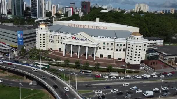 Salvador Bahia Brazil Maj 2023 Över Fasaden Guds Rikes Universella — Stockvideo