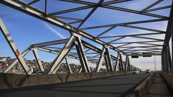 เศรษฐ บาห บราซ พฤษภาคม 2023 มมองของสะพานท คานเหล กในเม องซ ลวาดอร — วีดีโอสต็อก