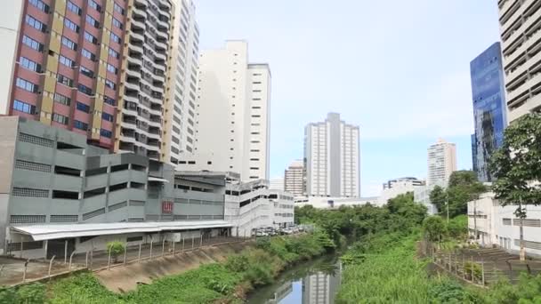 Salvador Bahia Brezilya Mayıs 2023 Salvador Şehrindeki Bir Dereye Dökülen — Stok video