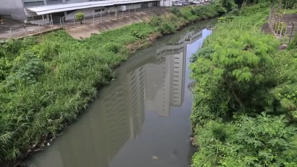 ブラジル バヒア州サラドール2023年5月17日 サルバドール市のカマラジペ川のネットワークと下水道チャンネル — ストック動画