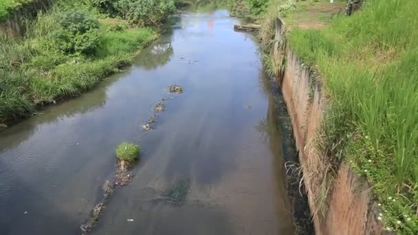 Salvador Bahia Brazil Травня 2023 Канал Мережі Каналізації Річці Камараджипе — стокове відео