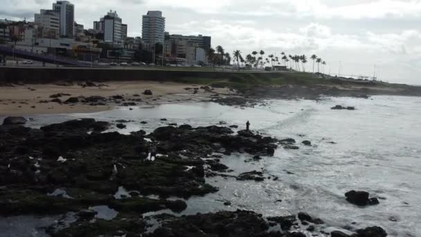 Salwador Bahia Brazylia Maja 2023 Widok Lotu Ptaka Wybrzeże Costa — Wideo stockowe