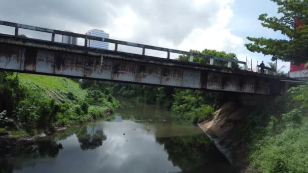 Salvador Bahia Brazília 2023 Május Híd Camarajipe Folyó Felett Salvador — Stock videók