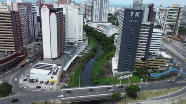 Salvador Bahia Brazil May 2023 Bridge Camarajipe River Pituba Region — Stock Video