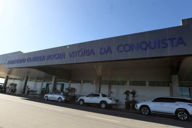 Vitoria da Conquista, Bahia, Brezilya - 5 Haziran 2023: Vitoria da Conquista şehrindeki Glauber Rocha havaalanı.