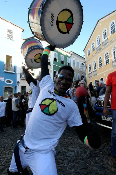 Salvador Bahia Brasile Maggio 2023 Membri Della Band Olodum Esibiscono — Foto Stock