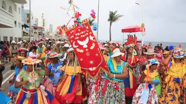 2023年 在萨尔瓦多市Barra社区的狂欢节期间 文化魅力参与了Eventi Fuzue的活动 — 图库视频影像