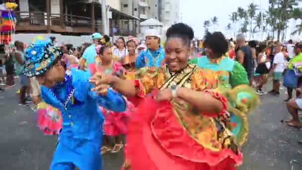 Salvador Bahia Brasil Febrero 2023 Atracción Cultural Participa Eventos Fuzue — Vídeos de Stock