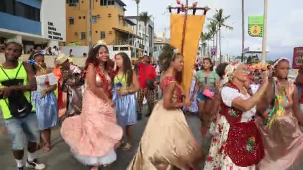Salvador Bahia Βραζιλία Φεβρουάριος 2023 Πολιτιστική Έλξη Συμμετέχει Eventi Fuzue — Αρχείο Βίντεο