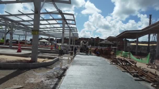 Salvador Bahia Brasil Maio 2023 Vista Construção Terminal Ônibus Bairro — Vídeo de Stock