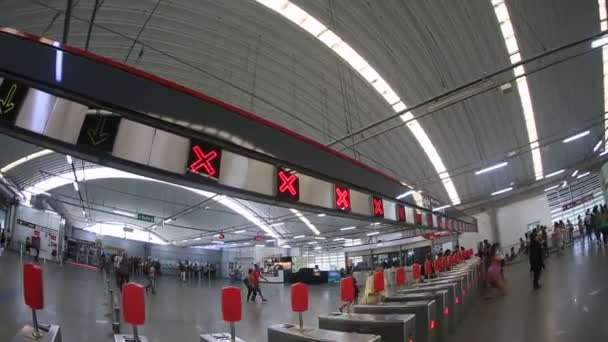 Salvador Bahia Brazil Мая 2023 Года Посадка Пассажиров Станции Метро — стоковое видео