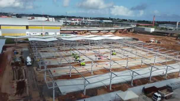 Salvador Bahia Brazilský Květen 2023 Pohled Výstavbu Autobusového Terminálu Sousedství — Stock video