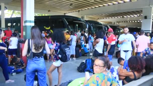 Salvador Bahia Brésil Juin 2023 Foule Personnes Essayant Monter Bord — Video