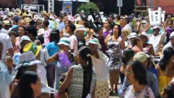 Bom Jesus Lapa Bahia Brasil Agosto 2014 Religiosos Participan Peregrinación — Vídeo de stock