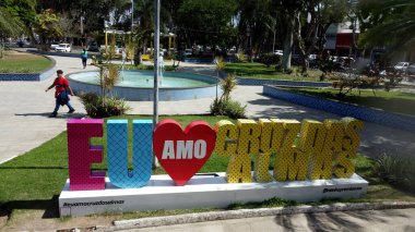 cruz das alma, bahia, brazil - july 17, 2023: View of a public square in the city of Cruz das Almas.