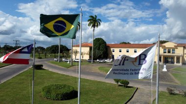 cruz das alma, bahia, brazil - july 17, 2023: View of the facade of the Federal University of Renoncavo da Bahia - UFRB - in Cruz das Almas city.