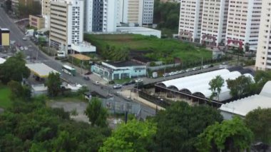 salvador, bahia, brazil - june 26, 2023: Workers on the construction of a concrete bridge in the city of Salvador.