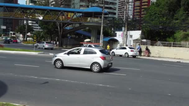 Salvador Bahia Brazil June 2023 Vehicle Transiting Road Trench Tatti — Stock videók