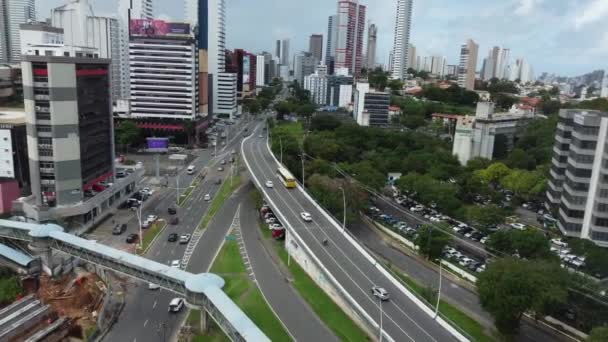 Salvador Bahia Brazil June 2023 Vehicle Transiting Road Trench Tatti — Stock video