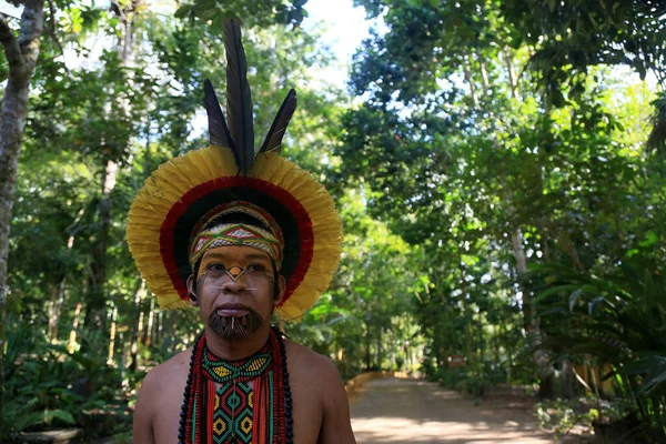 Porto Seguro Bahia Brazil August 2023 Etina Pataxo Indians Seen — Stock Photo, Image