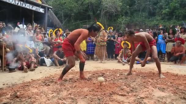 Porto Seguro Bahia Brazílie Srpen 2023 Etina Pataxo Indians Seen — Stock video