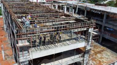 Salvador, Bahia, Brezilya - 29 Mart 2023: Salvador 'daki Federal Otoyol Polis Merkezi binasının inşaatı.