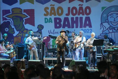 Salvador, Bahia, Brezilya - Haziran 26, 2022: Sao Joao Şöleni, Pelourinho, Salvador Tarihi Merkezi
