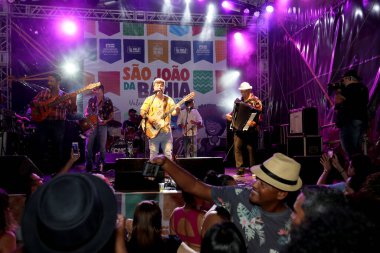 Salvador, Bahia, Brezilya - Haziran 26, 2022: Sao Joao Şöleni, Pelourinho, Salvador Tarihi Merkezi