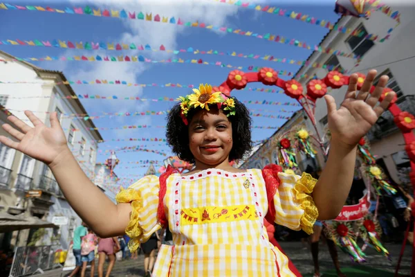 Salvador Bahia Braziliaans Juni 2022 Kinderen Bezoeken Decoratie Van Het — Stockfoto