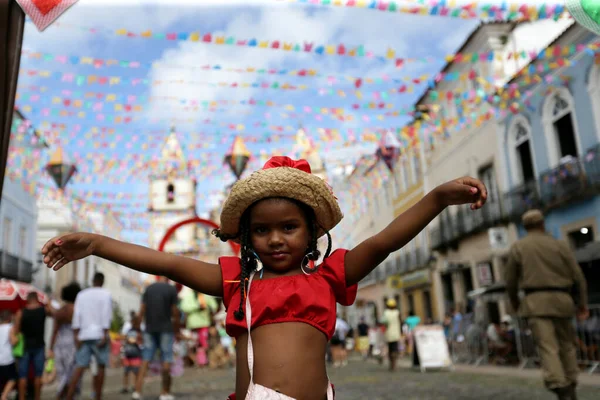 Salvador Bahia Braziliaans Juni 2022 Kinderen Bezoeken Decoratie Van Het — Stockfoto