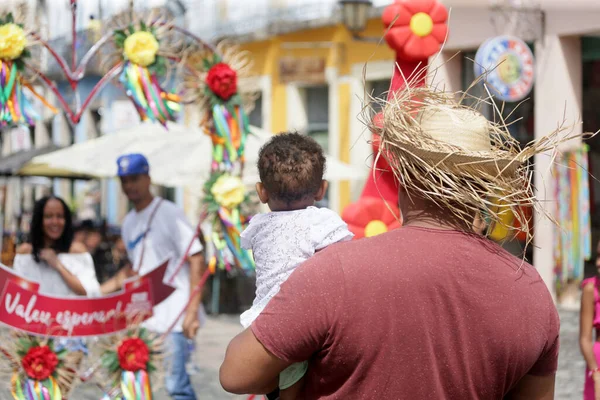 Salvador Bahia Brasilien Juni 2022 Kinder Besuchen Die Dekoration Des — Stockfoto