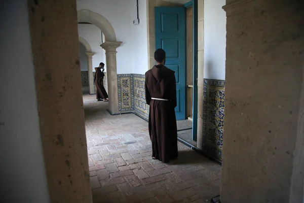 Salvador Bahia Brasil Março 2022 Monge Franciscano Visto Durante Uma — Fotografia de Stock