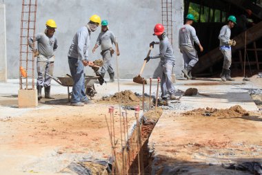 İlheus, Bahia, Brezilya - 9 Mayıs 2023: Güney Bahia 'da tam zamanlı devlet okulu inşaatı.