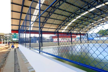 İlheus, Bahia, Brezilya - 9 Mayıs 2023: Güney Bahia 'da tam zamanlı devlet okulu inşaatı.