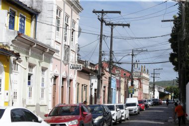 Cachoeira, Bahia, Brezilya - 4 Kasım 2023: Bahia 'nın keşif bölgesinde, Cachoeira şehrindeki eski malikanelerin mimari manzarası.