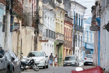 Cachoeira, Bahia, Brezilya - 4 Kasım 2023: Bahia 'nın keşif bölgesinde, Cachoeira şehrindeki eski malikanelerin mimari manzarası.