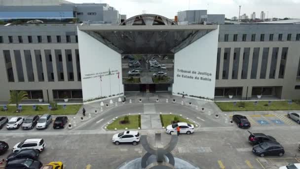 Спаситель Баїя Бразилія Серпня 2023 Повітряний Вид Будівлю Суду Баїї — стокове відео