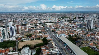feira de Santana, Bahia, Brezilya - 23 Nisan 2023: Feira de Sanatana şehrinin havadan görünüşü.